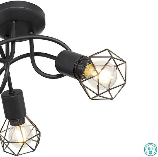 Globo Lighting Xara I Plafonieră de Tavan 36buc Neagră cu Soclu E14