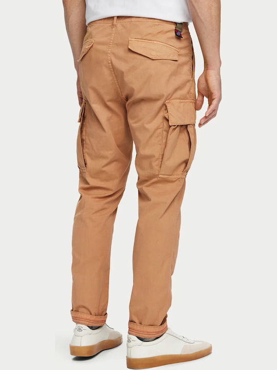 Scotch & Soda Men's Trousers Cargo Elastic in Loose Fit Brown