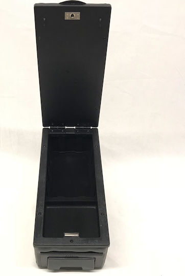 Auto Gs Car PU Armrest Universal with Triple glass holder Black