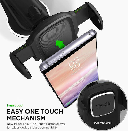 iOttie Easy One Touch 5 Βάση Κινητού Αυτοκινήτου 5" - 8" με Ρυθμιζόμενα Άγκιστρα Μαύρη
