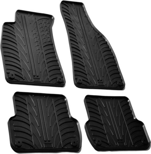 Lampa Set of Front and Rear Mats 4pcs Tray Type for Seat Exeo Audi A4 2008 Black