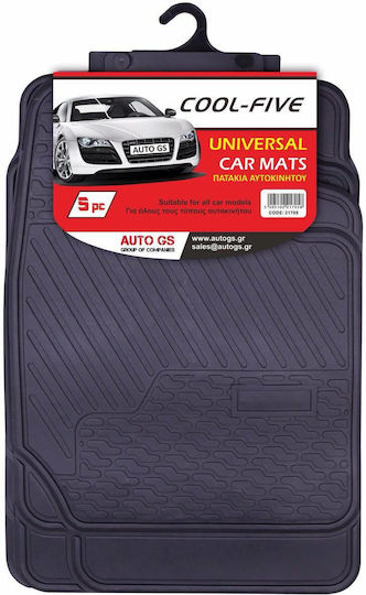 Auto Gs Σετ Μπροστινά και Πίσω Πατάκια Universal 5τμχ Μαύρα