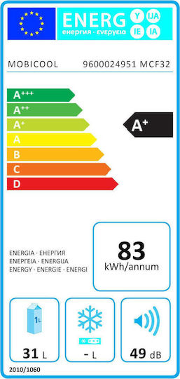 Mobicool MCF32 Φορητό Ψυγείο 32lt 12V Μπλε