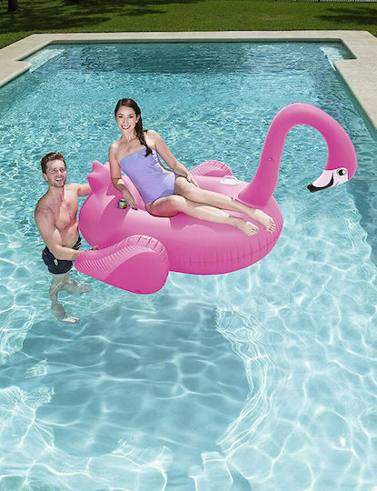 Bestway Saltea Gonflabilă Ride On Flamingo Pentru Plajă Cu Mânere Roz 175x173cm