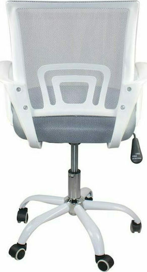 Woodwell BF2101-SW Καρέκλα Γραφείου με Ανάκλιση Άσπρο / Mesh Γκρι