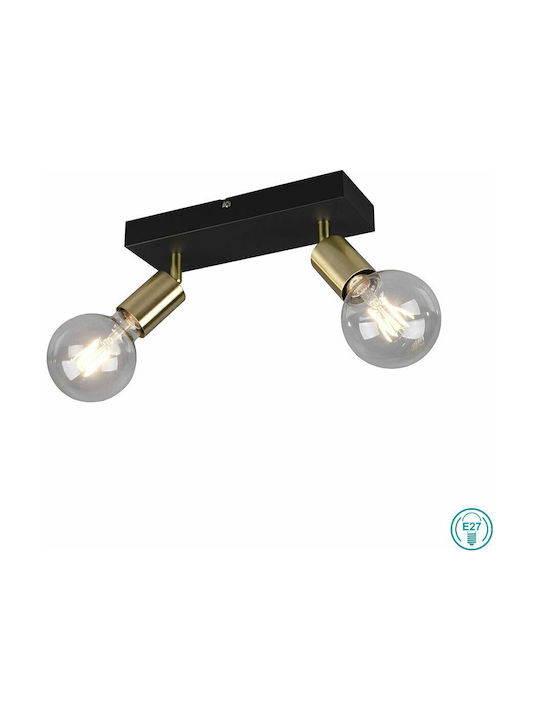 Trio Lighting Vannes Διπλό Σποτ με Ντουί E27 σε Μαύρο Χρώμα