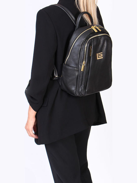 Leather Women's Bag Backpack Black