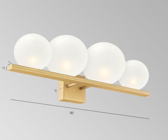 Luma Modern Leuchte Badezimmer mit Fassung G9 Gold 60x20cm