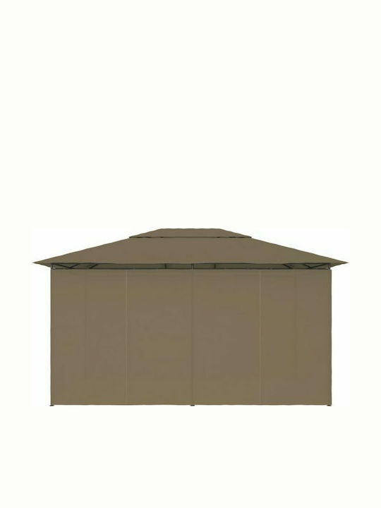 vidaXL Беседка Градина Taupe 4x3м