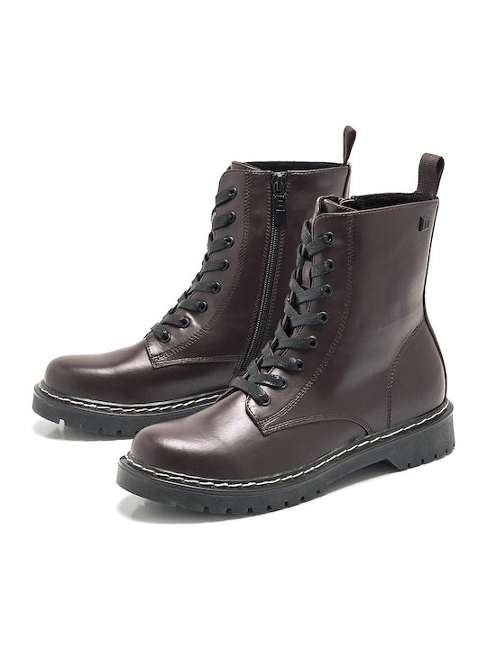 MTNG Leather Women's Ankle Boots Burgundy