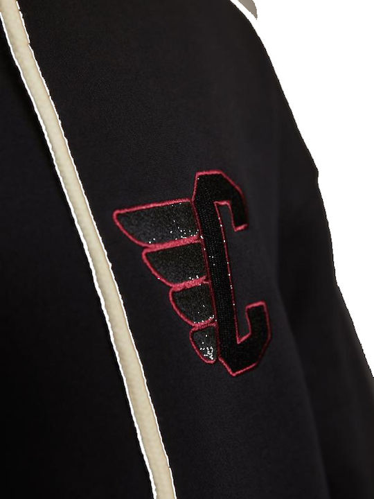 Pinion Check Box Sweatshirt mit Kapuze Schwarz