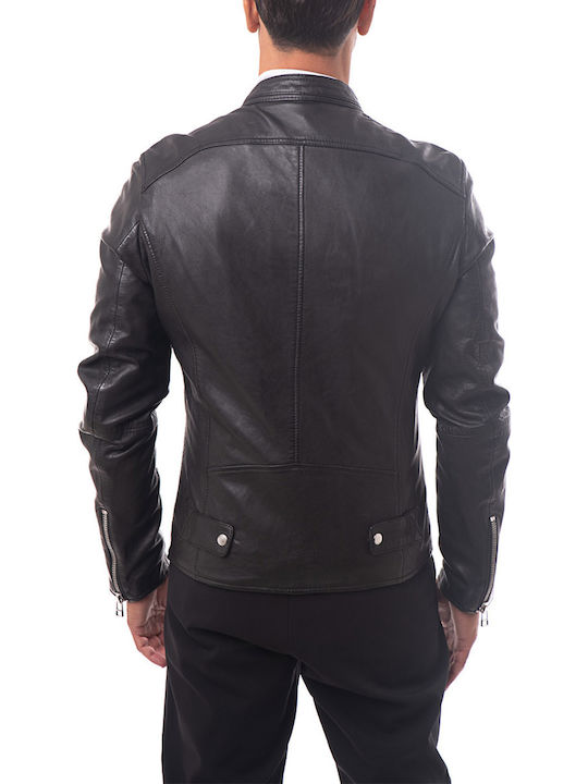 Goosecraft Belfast 102052006 Biker Geacă Din Piele Neagră