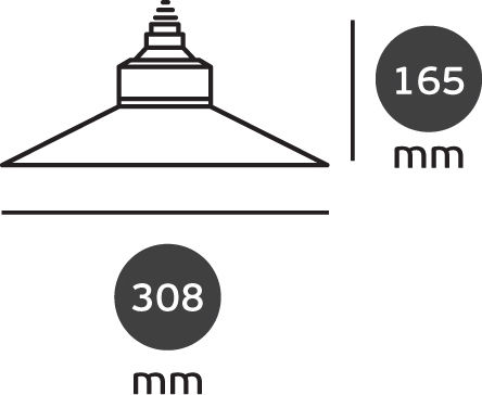 VK Lighting Commercial Bell Light 30W Natural White 2100lm E27 Silver Ø30.8xH16.5cm