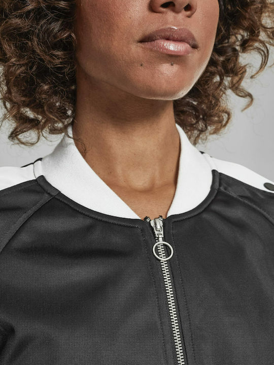 Women's Short Bomber Jacket for Winter Black