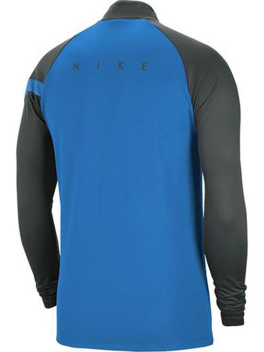 Nike Academy Dril Ανδρική Μπλούζα Dri-Fit με Φερμουάρ Μακρυμάνικη Μπλε