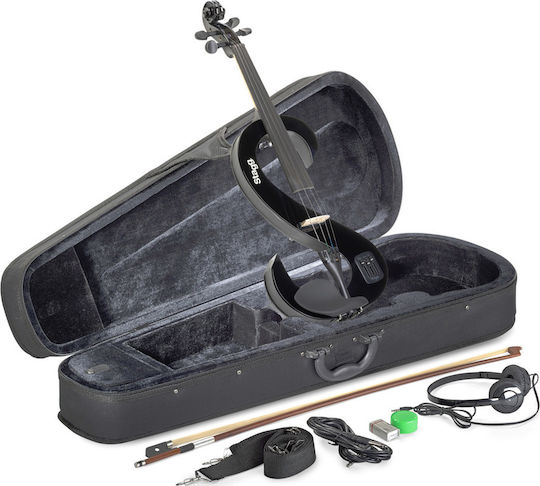 Stagg EVN Electric Violin 4/4 S-shaped with Soft Case and Headphones M31ST00004