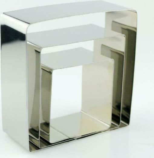 Set of 3 Square Cake Rings Ring Square Stainless Steel