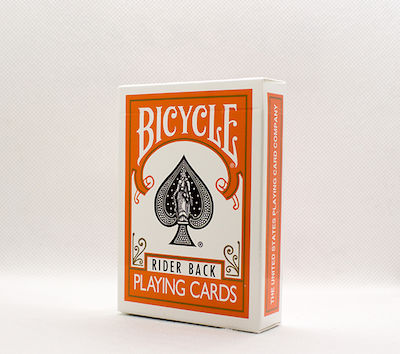 Bicycle Rider Back Plasticized Card Deck Orange