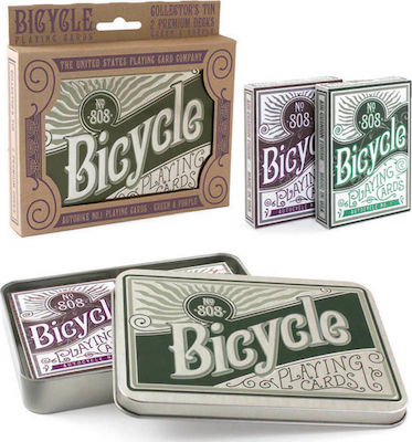 Bicycle Collector Tin Set Pachet de cărți 2Jocdecărți bucăți Plastifiată În cutie metalică