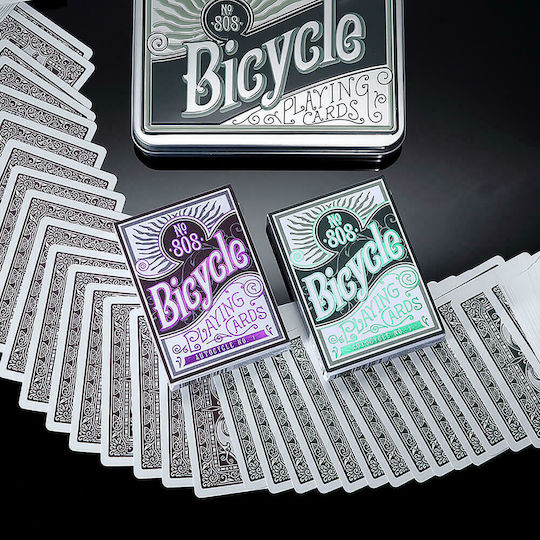 Bicycle Collector Tin Σετ Τράπουλα 2τμχ Πλαστικοποιημένη σε Μεταλλικό Κουτί