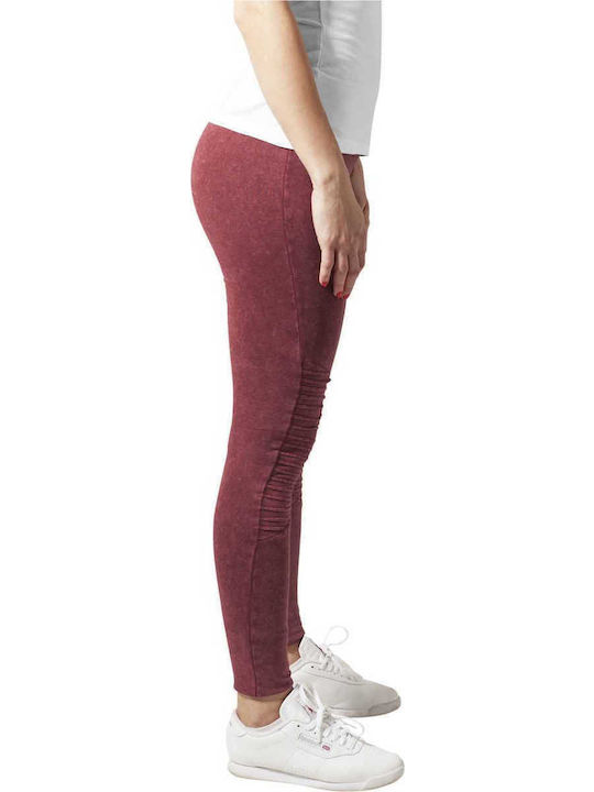 Frauen Lang Leggings Burgundisch