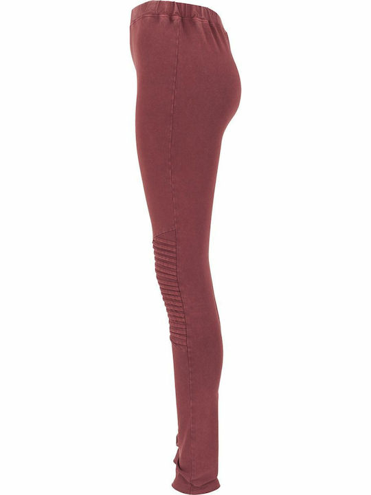 Frauen Lang Leggings Burgundisch