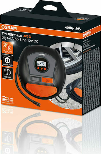 Osram Τρόμπα Αυτοκινήτου Tyreinflate 450 80PSI με Καλώδιο Αναπτήρα 12V