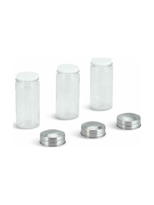 Edenberg Glass Tabletop Rotating Spice Rack Silver 12pcs
