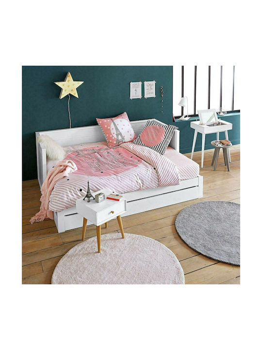 La Redoute Interieurs Cearșaf Single Potrivit Bumbac Paris For Ever Roz 90x190cm