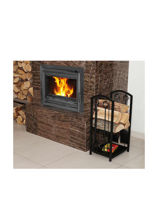 Kaminer Metallic Firewood Shelf 30x40x73cm Black
