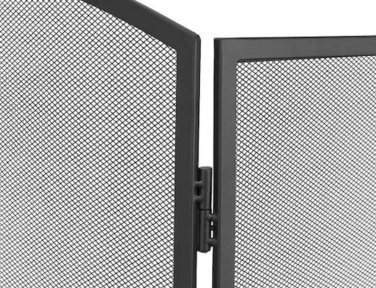 Kaminer 8787 Metallic Fireplace Screen with 3 Panels 61x28x76.5cm Black