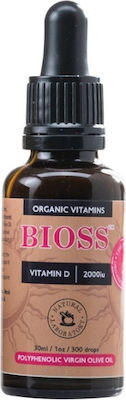 Amhes Bioss Organic Vitamins Vitamin D Vitamin für Unterstützung des Immunsystems 2000iu 30ml