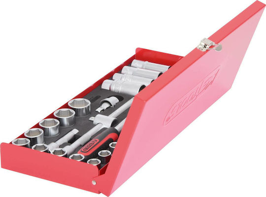 Ks Tools Ratschen- und Steckschlüssel-Set 3/8" 30 Stück