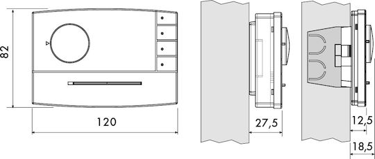 Perry 1TP TE502B Αναλογικός Θερμοστάτης Χώρου
