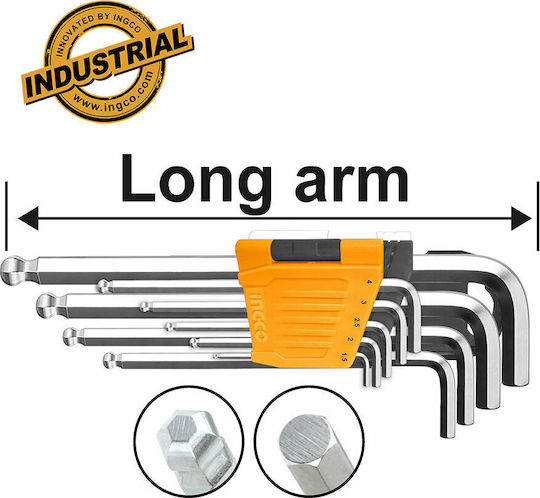 Ingco Set 9 Allen Wrenches L