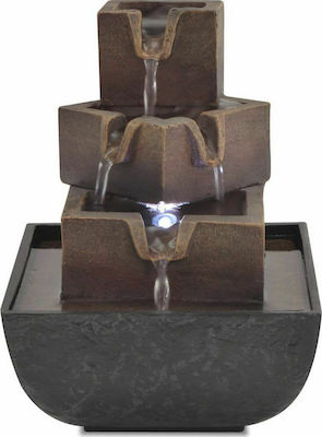 vidaXL Fountain with LED Light 13.5x13.5x17.5cm Interior made of Synthetic Resin 244285