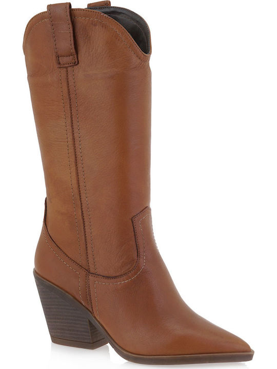 High Heel Cowboy Boots Tabac Brown