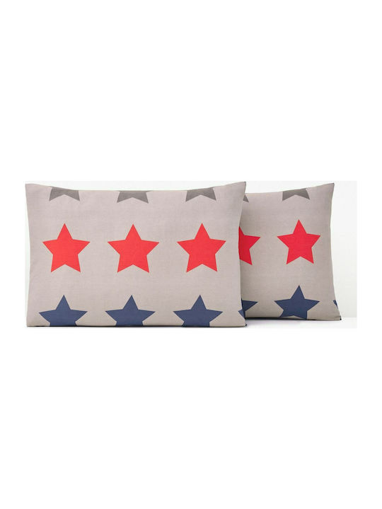 So'Home Stars Детски калъф за възглавница от 100% памук 63x63cm Γκρι 324514972_3925_40