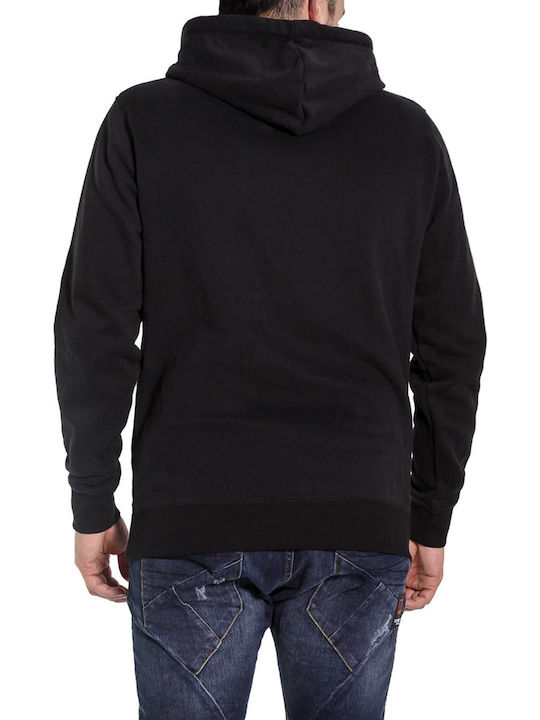 Garage Fifty5 GAM002-21106 Men's Sweatshirt with Hood and Pockets Black GAM002-211-06