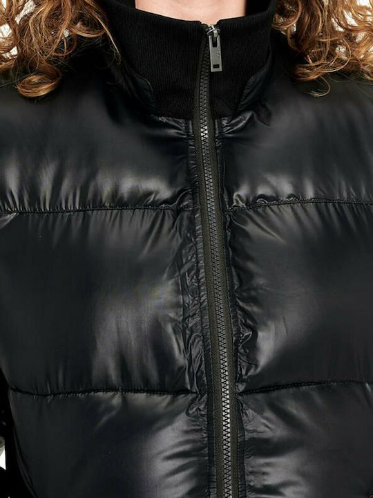 Izzie Κοντό Γυναικείο Puffer Μπουφάν για Χειμώνα Μαύρο
