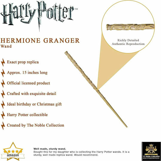 The Noble Collection Harry Potter: Hermione Granger Hermione Granger's Wand Ραβδί Ρέπλικα μήκους 38εκ. σε Κλίμακα 1:1