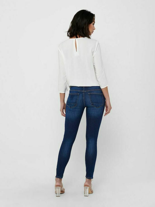 Only Women's Jean Trousers in Skinny Fit Dark Blue Denim