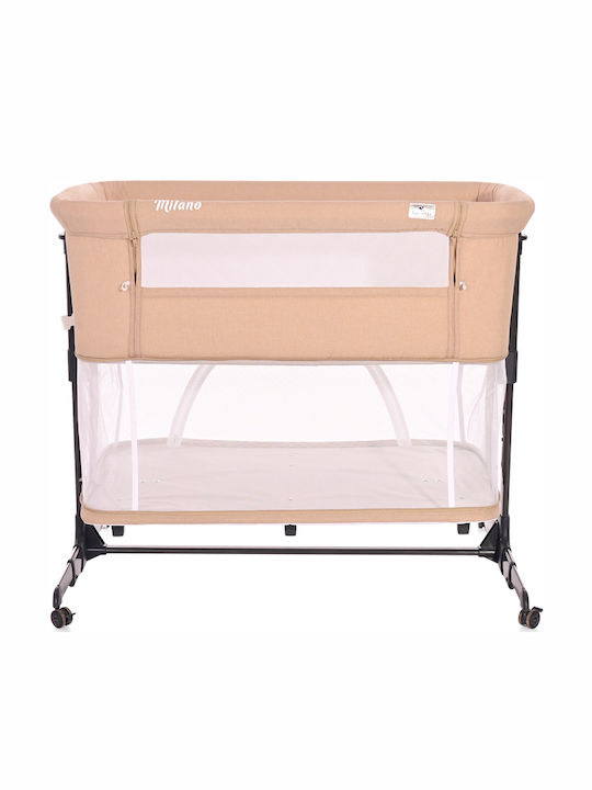Lorelli Cradle-Park Milano with Mattress and Side Opening Beige