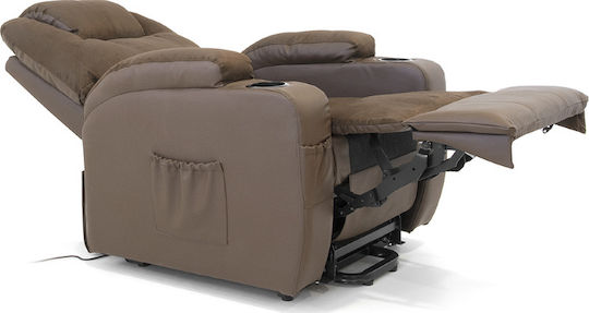 Camilla Relaxsessel Friseurwaschbecken mit Fußhocker aus Kunstleder Braun 80x90x108cm