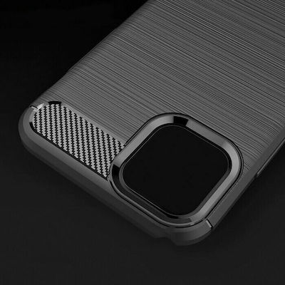 Powertech Carbon Flex Back Cover Σιλικόνης Ανθεκτική Μαύρο (iPhone 12 / 12 Pro)