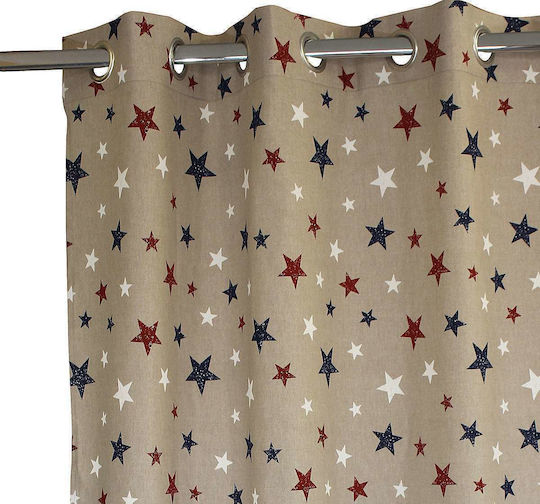 Decocraft Kids Grommet Top Curtain Star 140x260cm