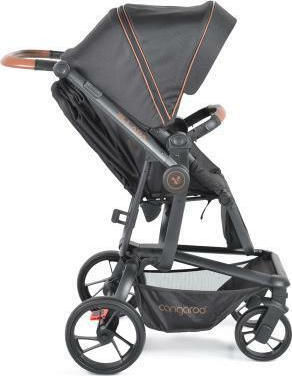 Cangaroo Ellada Verstellbar 3 in 1 Baby Kinderwagen Geeignet für Neugeborene Schwarz 15kg