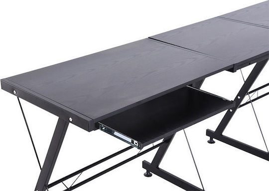 Γωνιακό Γραφείο 130x130x73.5εκ. Μαύρο