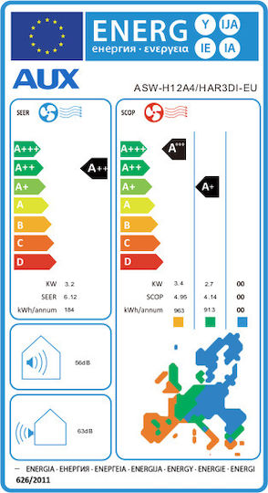 AUX Halo Κλιματιστικό Inverter 12000 BTU A++/A+ με WiFi