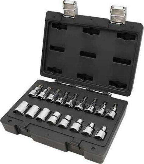 Beta Битови ключове с Torx и Квадратно Гнездо 1/2'' Комплект 17бр